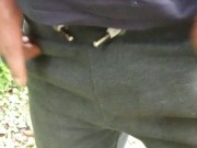 I peed outdoors while working. A lot of piss came out of my dick 16/16