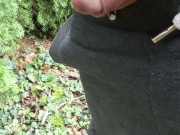 I peed outdoors while working. A lot of piss came out of my dick 4/16