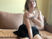 Beautiful brunette gets naked on camera.