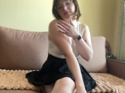 Beautiful brunette gets naked on camera. 5/16