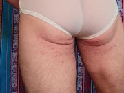 4K White Transparent Briefs Try-on Review 9/16