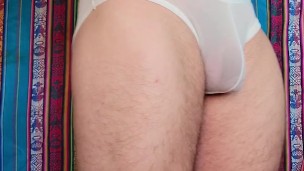 4K White Transparent Briefs Try-on Review