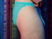 4K Blue Transparent Pouch Style Briefs Try-on Review 10/16