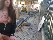Extreme and risky public flashing in Lisbon - DOLLSCULT 7/16