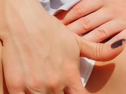 NAUGHTY STEPSISTER MASTURBATES AND CUMS LOUDLY OUTSIDE! EXCELLENT PUSSY CLOSE-UP! 11/16