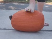 Stomping out and smashing a whole pumpkin with my barefeet 5/16