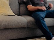 HOT DILF JERKS OFF ON THE COUCH - JOHNNY STACKED 1/16