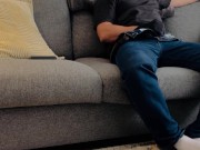 HOT DILF JERKS OFF ON THE COUCH - JOHNNY STACKED 3/16