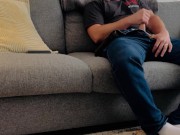 HOT DILF JERKS OFF ON THE COUCH - JOHNNY STACKED 5/16