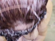 4K BBW large woman doing a Blowjob and swallowing. I love tasting sperm and swallowing. 4/16