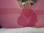 Squirting and soaking my leggins. Part II. 9/16
