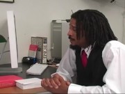 Blonde sucks big black cock then rides it like a slut 1/16