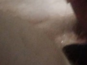 Silly guy almost gets all 17in double sideded dildo! And precum taste test 10/16