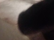 Silly guy almost gets all 17in double sideded dildo! And precum taste test 11/16