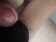 Silly guy almost gets all 17in double sideded dildo! And precum taste test 12/16