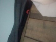 Silly guy almost gets all 17in double sideded dildo! And precum taste test 13/16