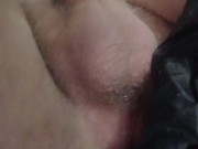 Silly guy almost gets all 17in double sideded dildo! And precum taste test 9/16