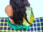 Arab MILF Sexy Stepmom Try To Tamil Traditional Saree & Blouse Wearing For Make me Horny 10/16