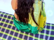 Arab MILF Sexy Stepmom Try To Tamil Traditional Saree & Blouse Wearing For Make me Horny 13/16