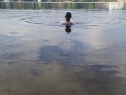 Tender girl. Nymph walks in a wet transparent shirt 9/16