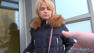 Public Agent - very cute 19yr blonde teen tries her first big cock ...