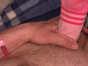 Daddy dirty talks, sticks his cock in her dirty sock. LOUD MOANING ORGASM! 10/16