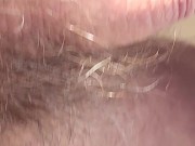 Close up peeing in the kitchen