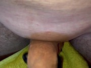 My dick against the sports vibrator! Thick ejaculation! 4/16