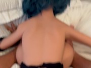 Hot sex doll takes a load in and on her ass 7/16