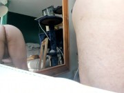 nude male relaxing waiting for gas engineer on a sunny day 9/16