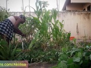 African babe AKIILISA gardening day 9/16