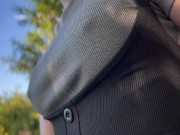 河川敷をノーブラ散歩 in Hokkaido Japanese no bra in public 11/16