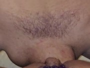 Goth girl with purple dyed bush gets multiple cumshots on pussy 6/16