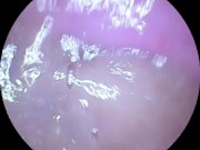 Camera dildo after a rough fuck and cream filling