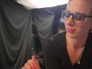 Horny cheating housewife gets to play while husbands away ASMR Blowjob 1/16