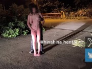 ライトで照らしながら撮影♪　遠くからでも影が見えちゃう💦　【野外露出】　　　続きはファンサイトへ！ 3/16