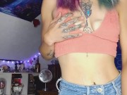 Vibrator Orgasms Over The Skinny Jeans 6/16