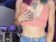 Vibrator Orgasms Over The Skinny Jeans 8/16