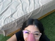 Slutty neighbor CHEATS on her husband and takes a MASSIVE facial after I work out 16/16