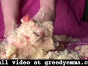Birthday Cake Destruction - Ass and Feet - Cake Sitting Mess BBW Ass Foot Feet Fetish Worship Soles 13/16