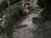Monika Fox In Pink Top And Yellow Shorts Walks Through Jungle And Waterfalls 11/16
