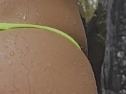 Monika Fox In Pink Top And Yellow Shorts Walks Through Jungle And Waterfalls 15/16