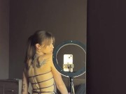 Beautiful bitch in dark lingerie shows her ass💕 3/16