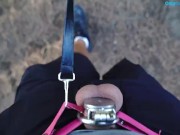 My boyfriend wears the FLAT CAGE on the mountain | Mistress ERICA 15/16