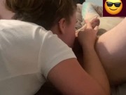 Female gratuitously does ass to mouth helping shy man lose his anal play virginity 12/16