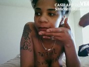 BIG TITS BLOW JOB HUGE BLACK DICK 12 INCHES SWALLOW CUM DEEP THROAT SPITS 3/16