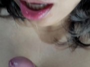 I sucked him nicely and got his hot cum on my bobs 15/16