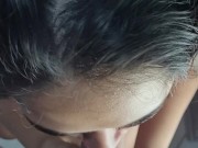 I sucked him nicely and got his hot cum on my bobs 9/16