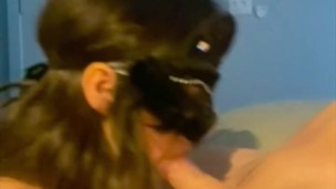 desperately needed throatpie right when bf walks through the door