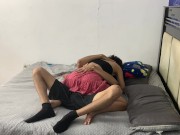 Mi vecina la invite a fumar hierba y terminamos follando 2/16